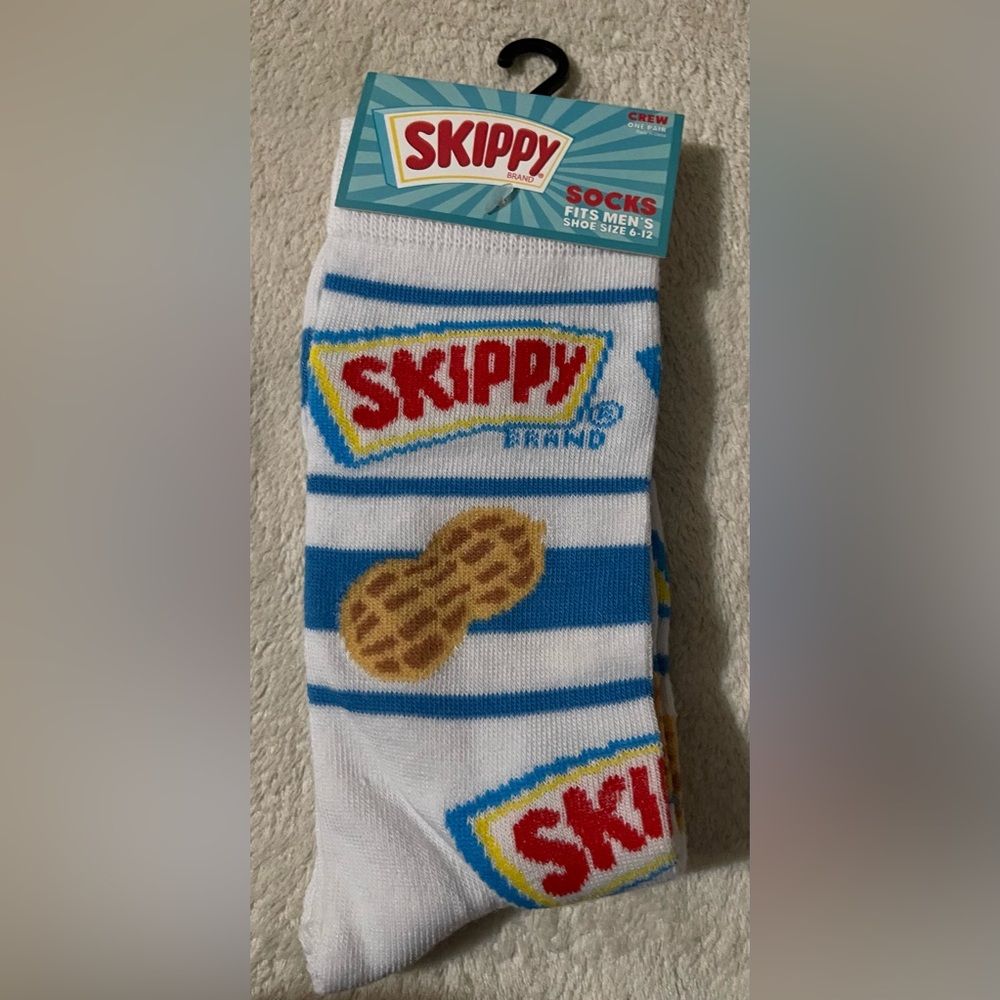 Men’s  / Unisex novelty socks Skippy peanut butter Fits shoe size 6-12